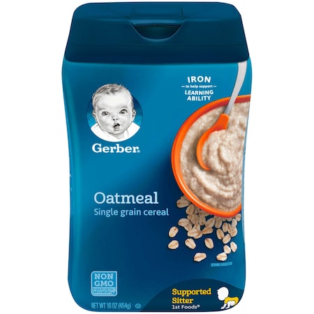 Gerber Gerber Oatmeal Single Grain Cereal 16 oz., PK6 10015000070516